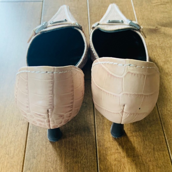 Vintage Pink Salmon Genuine Leather Shoes with Pointed Toes - Picture 4 of 7